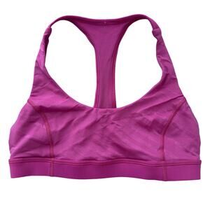 Lululemon Pink Racerback Sports Bra Size 4 Medium Support Yoga Gym